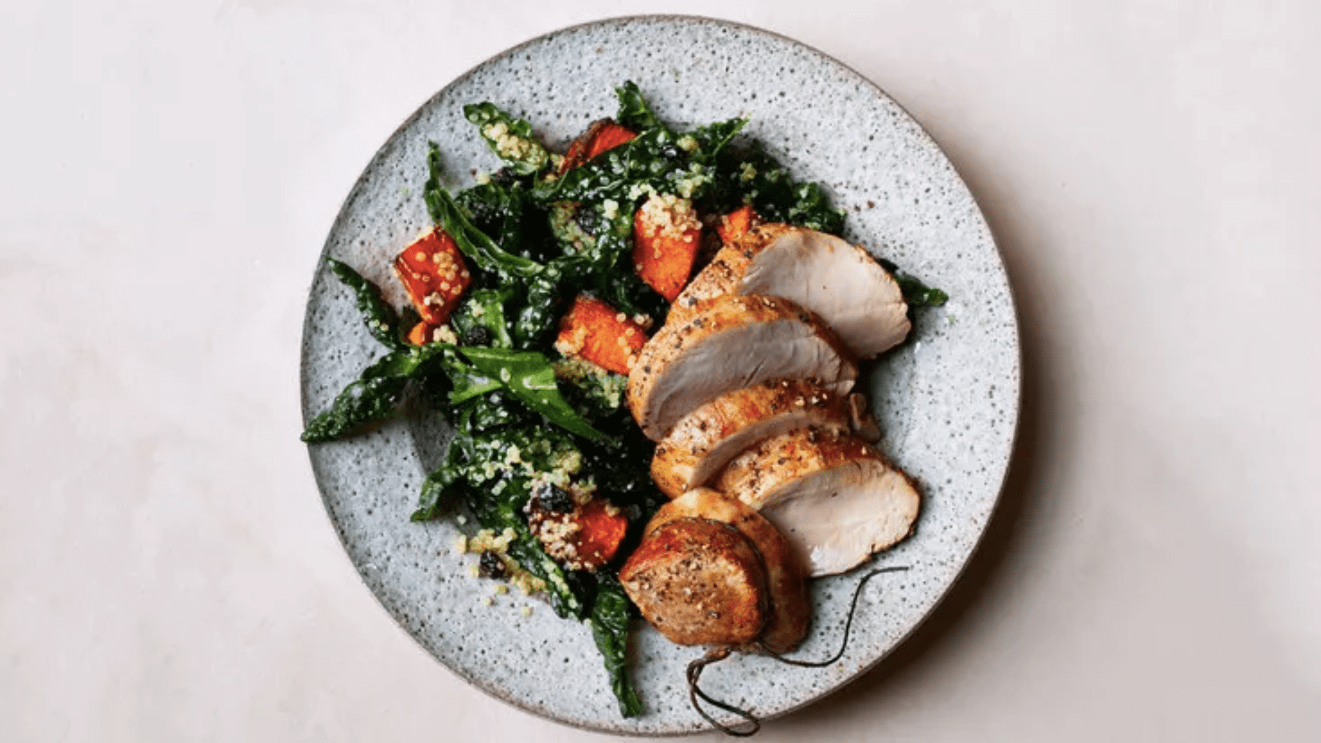 Grilled Pork Tenderloin with Ancho-Orange Sauce and Kale Salad